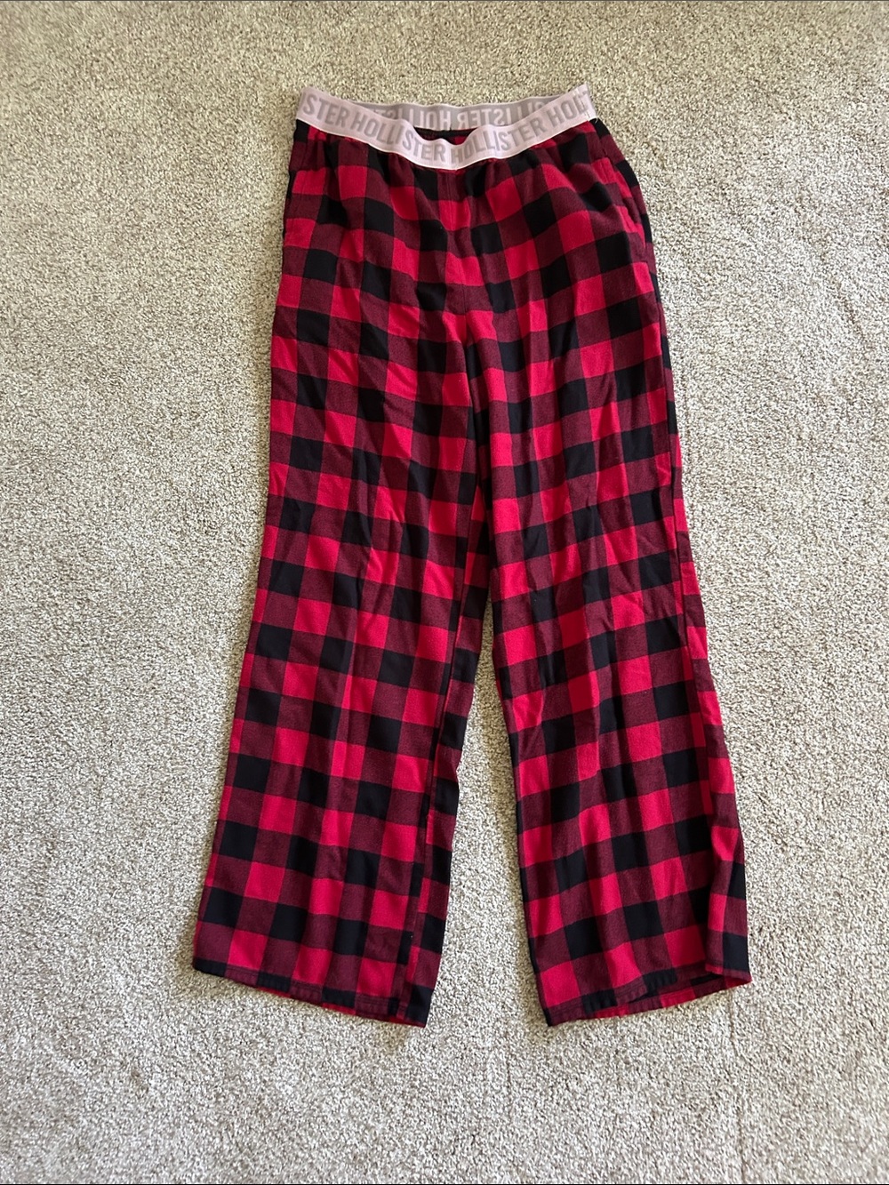 Hollister Red & Black Plaid Pajama Pants